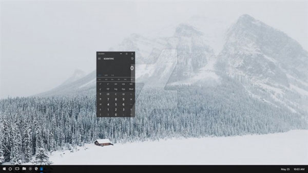 Win10.4毛玻璃界面图赏:白色任务栏抢眼