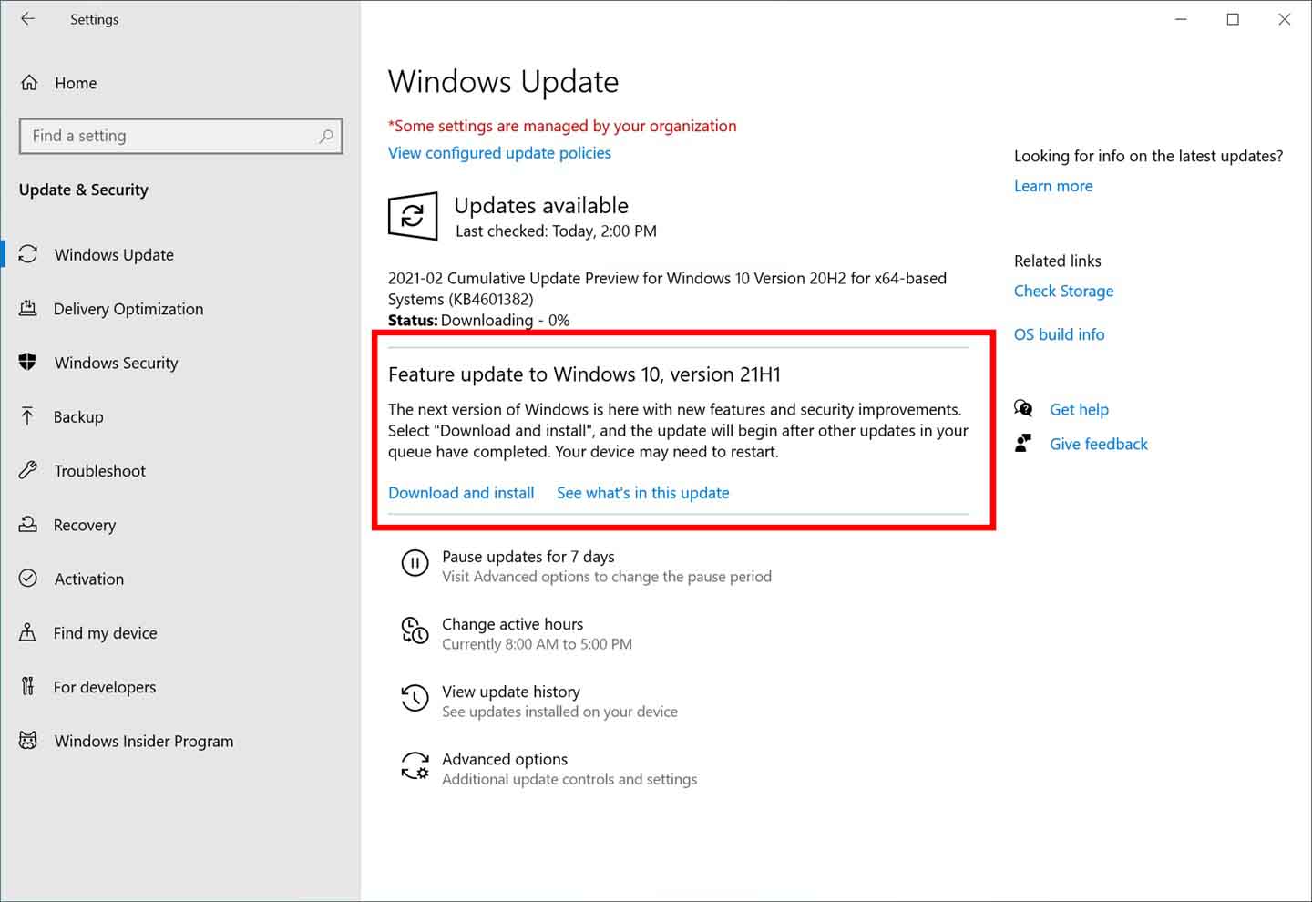  Win10 21H1 版本19043.844(KB4601382) 上线 附更新内容详介