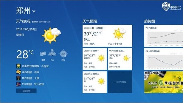 Win8自带天气应用无法使用提示所在市场无法使用