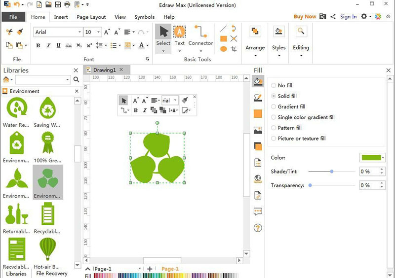 Edraw Max亿图图怎么制作环保友好logo图?