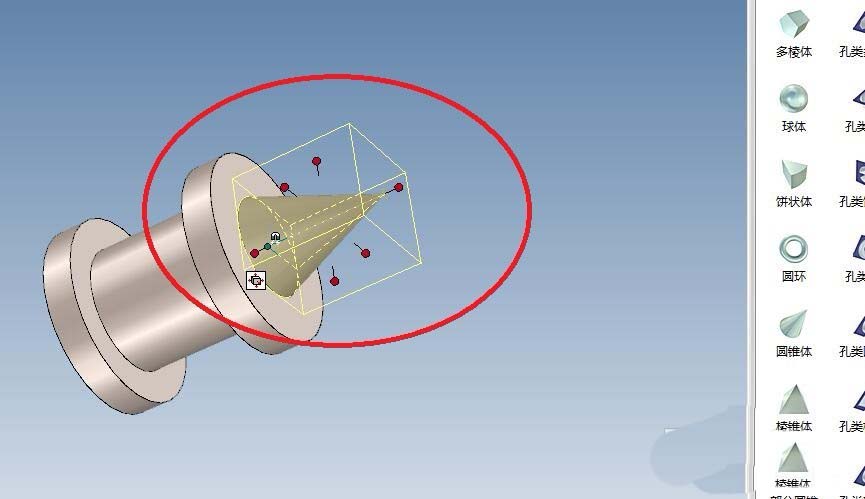 caxa3D实体设计怎么建模三维立体的图钉?
