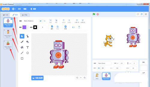 scratch怎么控制机器人? scratch3按空格键机器人变身的实现方法