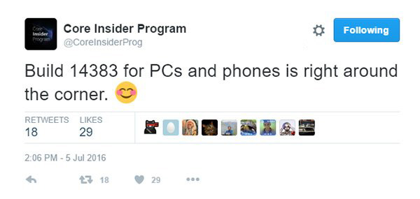 Win10 Mobile/PC预览版14383本周推送