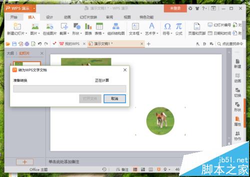 WPS演示文件怎么转换成ppt格式的doc文件?