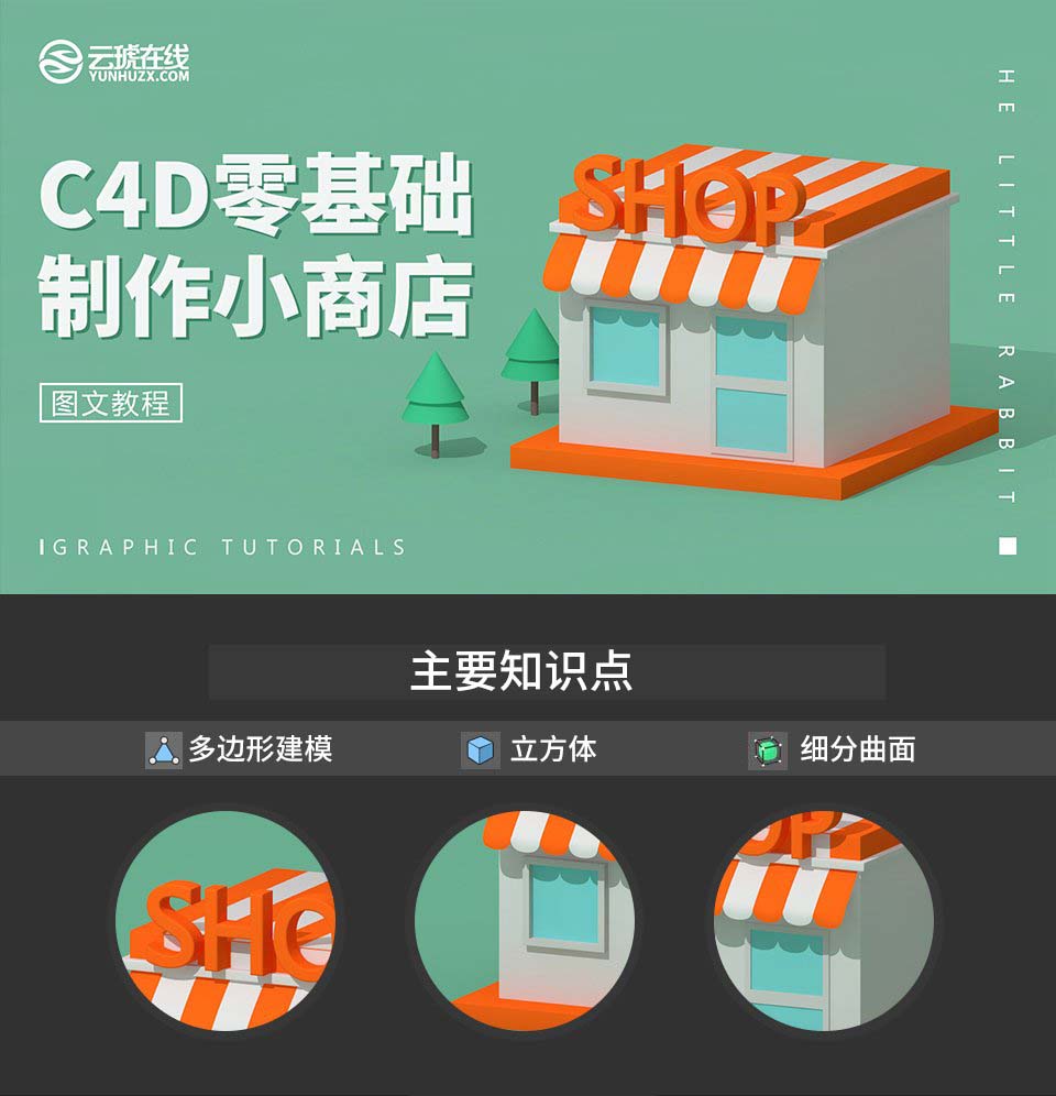 如何用C4D做出卡通便利店呢?使用C4D制作卡通风格的便利店建模的教程