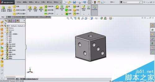 solidworks怎么画骰子模型?