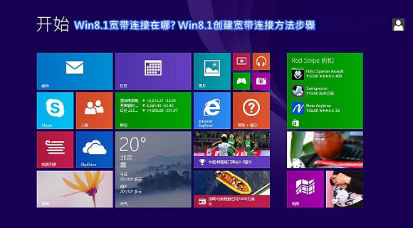 Win8.1系统中的宽带连接在哪里 Win8.1创建宽带连接方法步骤图解