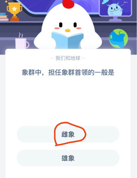 象群中担任象群首领的一般是 支付宝蚂蚁庄园4月3日答案