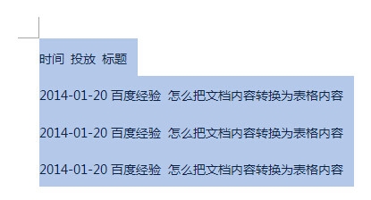 word文档内容怎么转换为表格样式(快捷键)