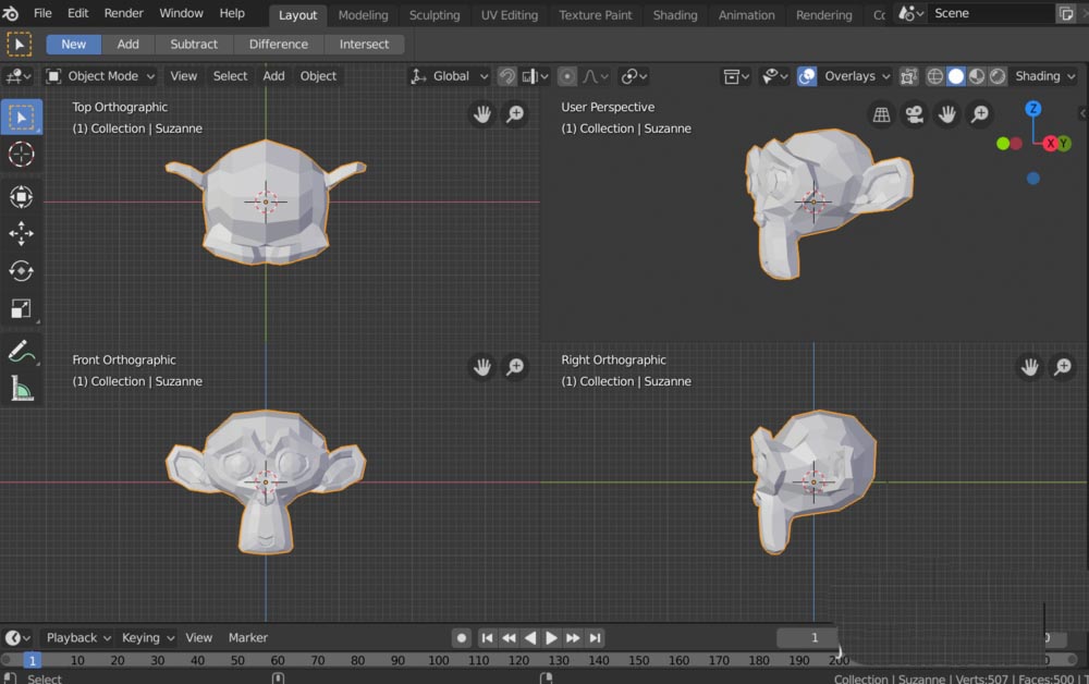 blender怎么快速切换视图角度?