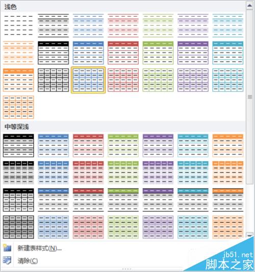 Excel2010中怎么直接套用已有的表格格式?