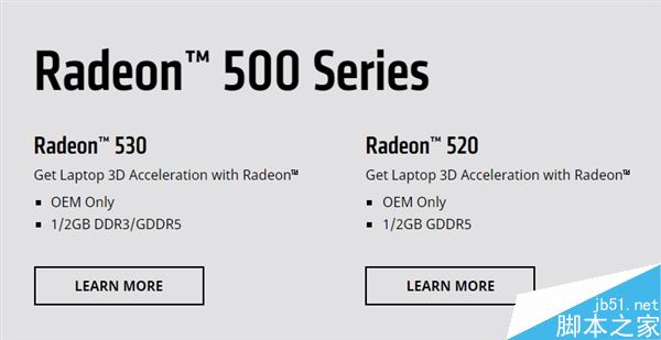 AMD更新Radeon 530/520两款马甲卡:OEM专属