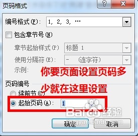 Word2007怎样从任意页开始设置页码