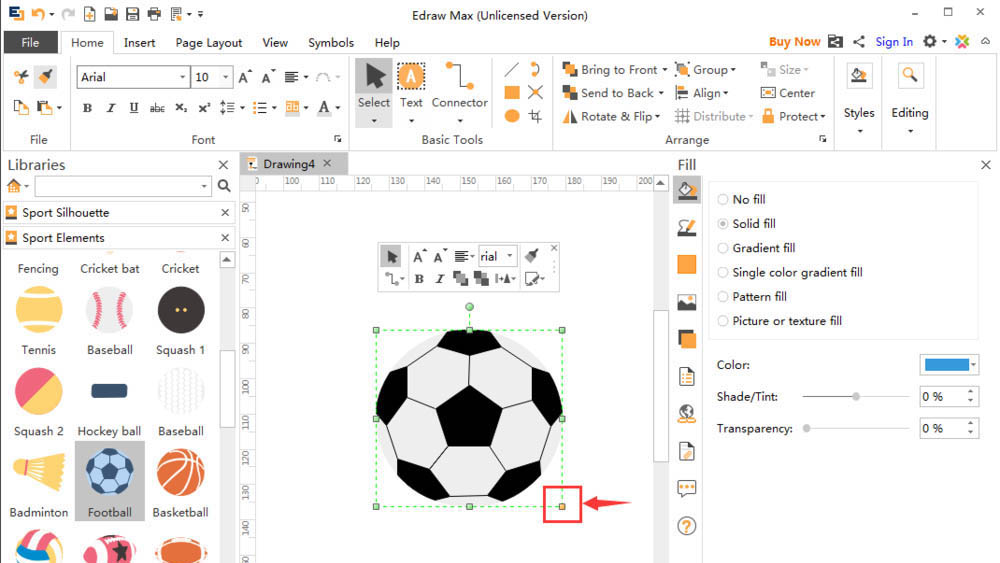 Edraw Max亿图图示怎么画足球?