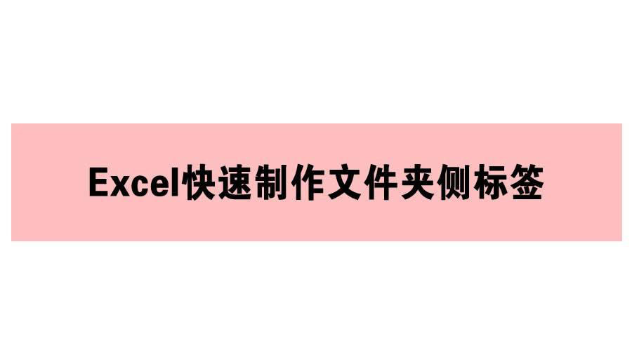 Excel表格怎么做文件夹侧标签? 文件夹侧标签的设计方法