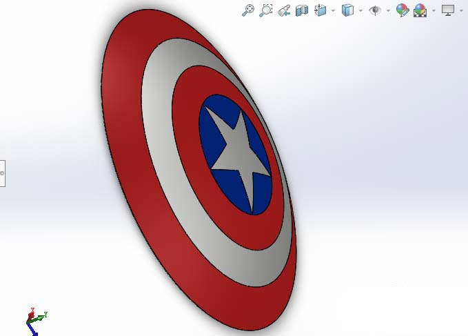 SolidWorks怎么建模美国队长盾牌?