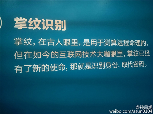 刷手付款时代来了  支付宝掌纹识别技术亮相