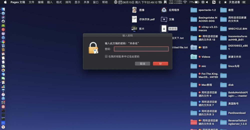 pages文稿文档怎么设置密码?