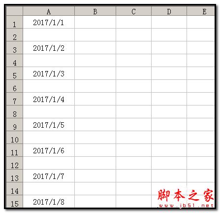 Excel隔行插入连续日期的方法
