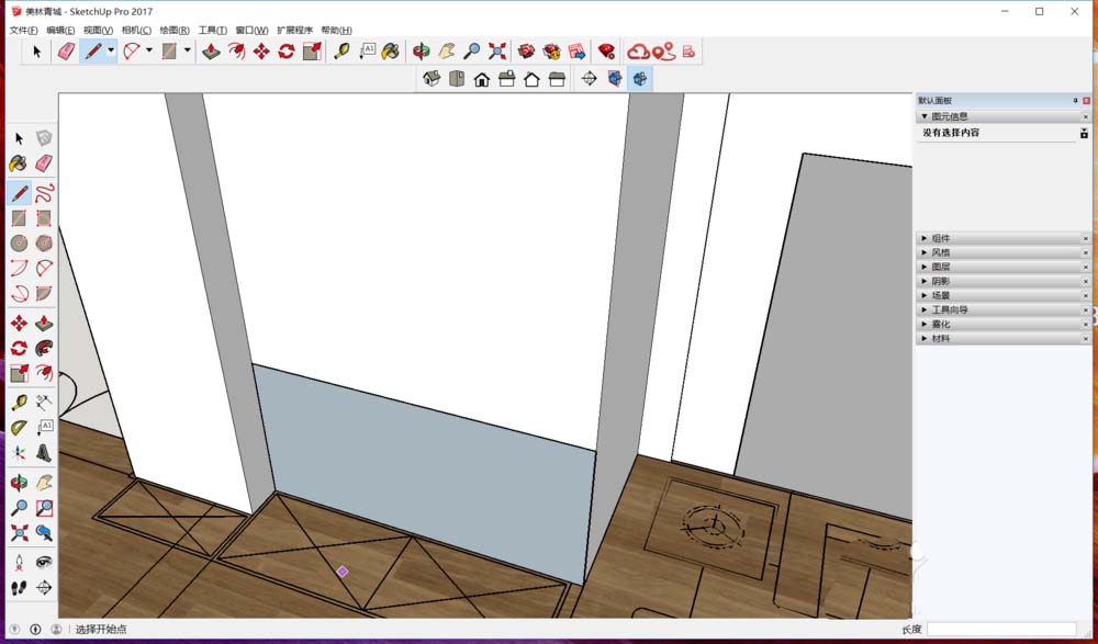 SketchUp草图大师怎么绘制护墙板造型?