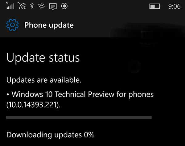 Win10 Mobile预览版14393.221累积更新今日推送