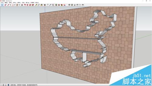 sketchup怎么在地图上制作中国地图图形的书架?