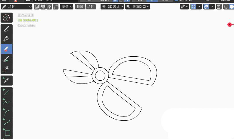blender怎么快速画一把剪刀2D简图模型?
