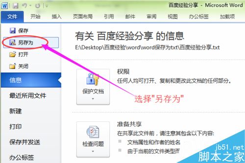 word文档格式转换成txt纯文本格式方法图解