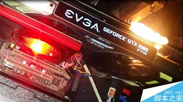 EVGA FTW GTX 1080显卡起火实拍:火光四射