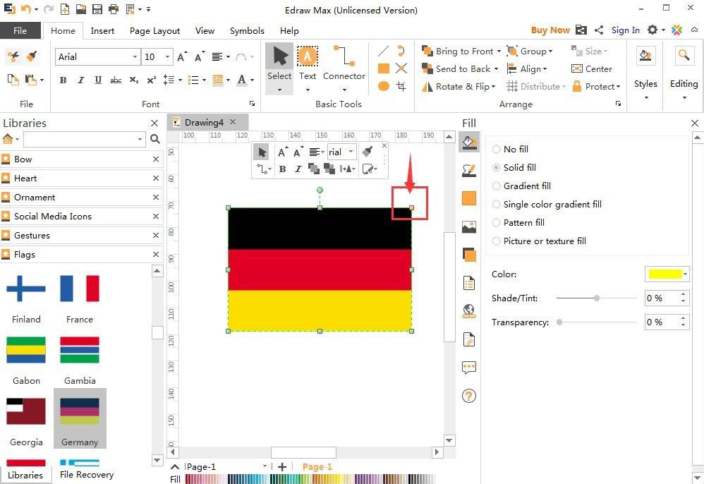 Edraw Max亿图图示怎么创建德国国旗?