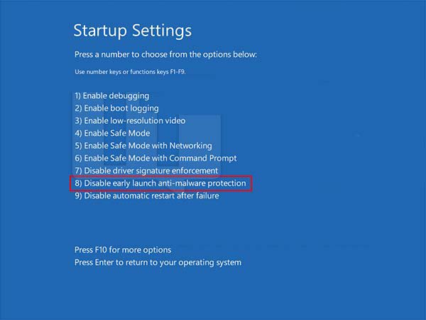 Win10快速禁用预先启动反恶意软件保护的两种方法