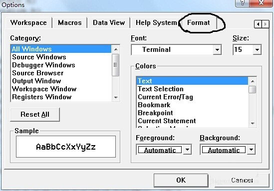 VC6.0代码字体大小怎么调节?