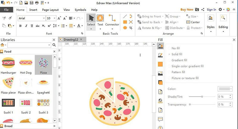 Edraw Max亿图图示怎么绘制美味的Pizza图?