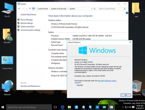 Windows 10 Build 10154最新版系统截图首曝光