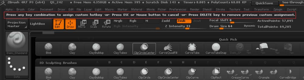 ZBrush怎么设置笔刷快捷键?