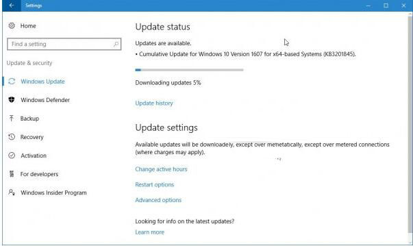 Win10周年更新版本1607累积更新KB3201845今日推送(附更新修复内容)
