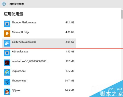 win10系统下哪里查看各软件流量的使用情况？