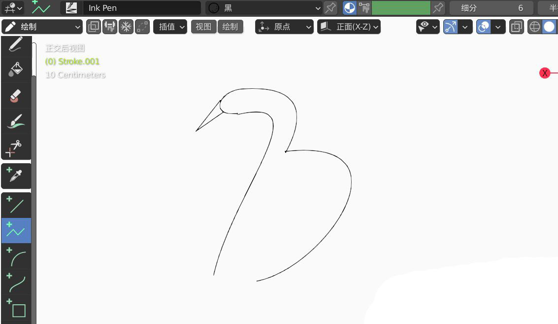 blender怎么画丹顶鹤的2D简图模型?