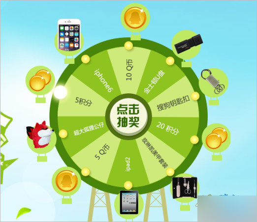 搜狗百科春色迷人活动 邀请好友100%得Q币 转盘抽奖得U盘iPhone6等实物