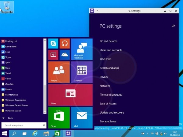 Win9技术预览版全解析：全新开始菜单+版本名称+新界面新应用