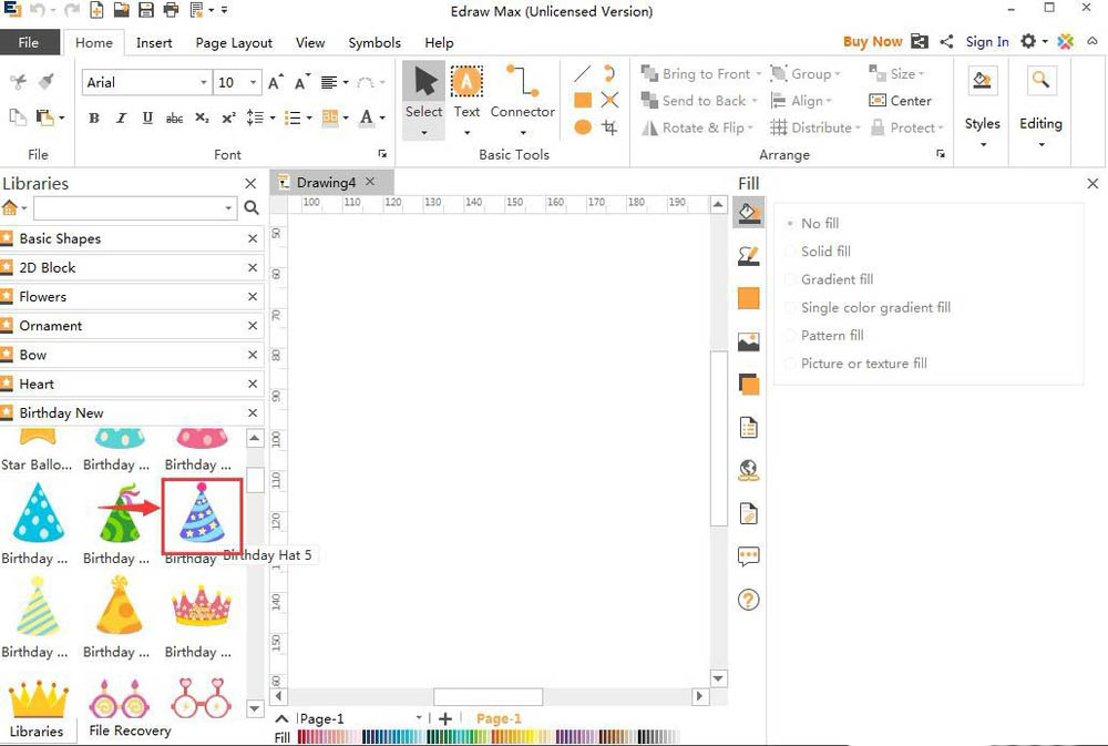 Edraw Max亿图图示怎么绘制生日皇冠或生日帽?