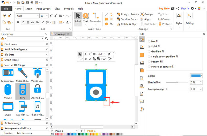 Edraw Max亿图图示怎么画MP3播放器?