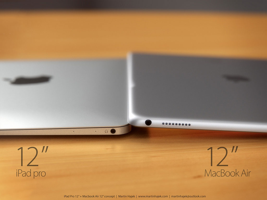 iPad Pro对比12寸MacBook Air 3D概念图赏