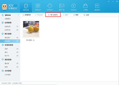 在XY苹果助手中管理手机相册的详细方法