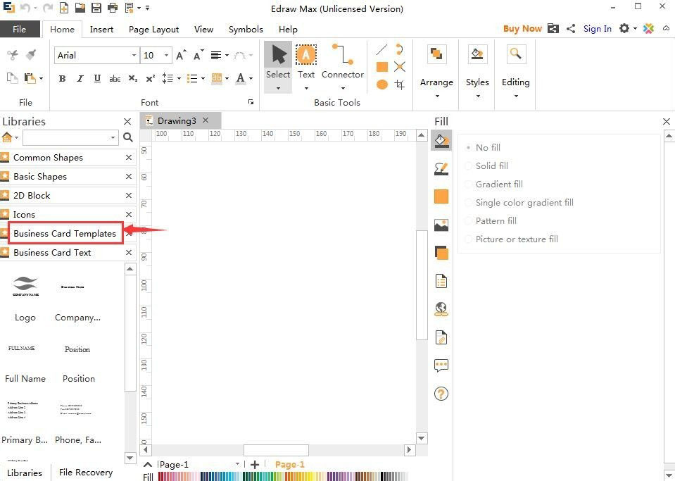 Edraw Max亿图图示怎么创建商业卡片?