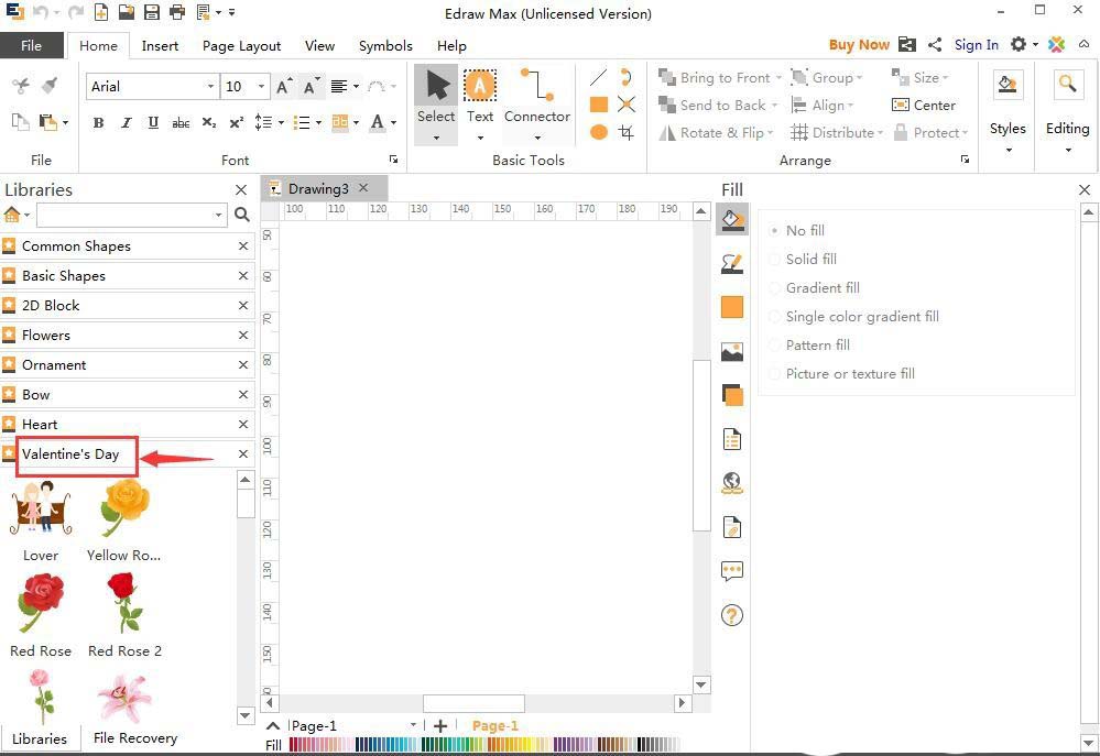 Edraw max亿图图示怎么制作情人节贺卡?
