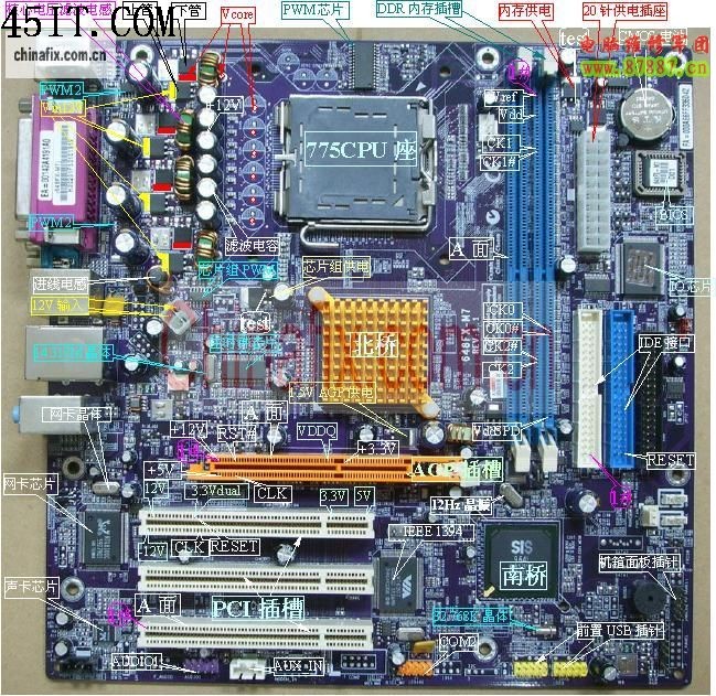 主板详细图及测试点