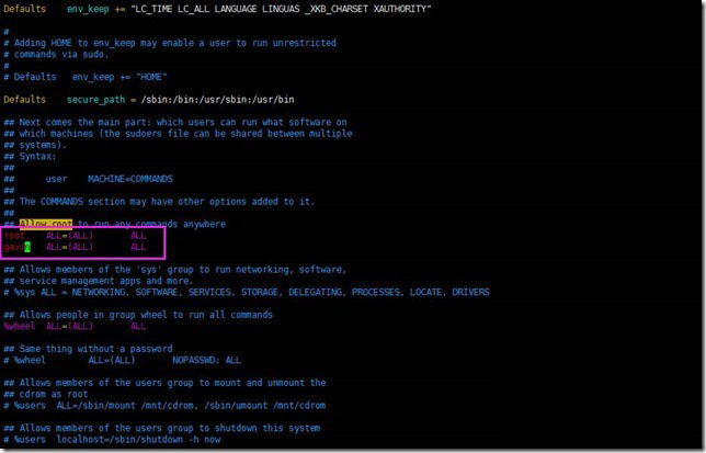 Centos(Linux)下用户权限委派配置介绍