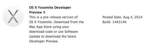 os x yosemite dp5下载地址 os x 10.10 dp5更新内容