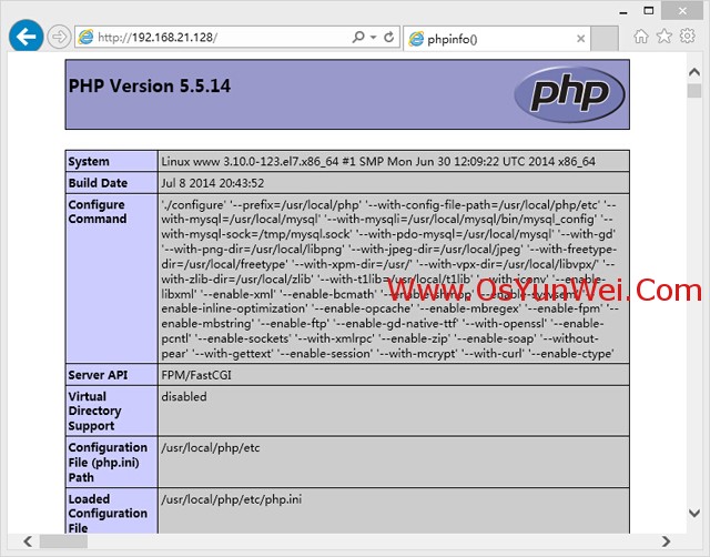 CentOS 7.0编译安装Nginx1.6.0+MySQL5.6.19+PHP5.5.14方法分享